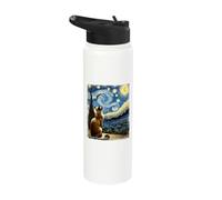Van Gogh Starry Night Style Artistic Burmese Cat Stainless Steel Insulated Water Bottle