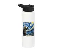 Van Gogh Starry Night Style Artistic Persian Cat Stainless Steel Insulated Water Bottle
