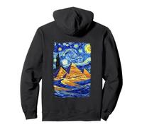 Van Gogh Starry Night The Great Pyramid of Giza Travel Pullover Hoodie