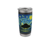Van Gogh Starry Night UFO Alien Spaceship Sci-Fi Space Lover Stainless Steel Insulated Tumbler