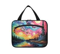 Van Gogh Style Art Hanging Travel Toiletry Cosmetic Makeup Bag Large Capacity Foldable Storage Wash Bags for Women Girls Bathroom