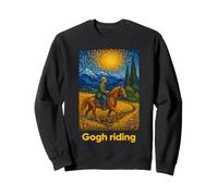 Van Gogh Style Horse Rider Starry Landscape Sweatshirt