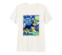 Van Gogh Style Yorkie Dog Starry Night Puppy Premium T-Shirt
