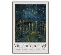Van Gogh The Starry Night Over The Rhone Wall Art Print, Unframed 1888 | Gallery reproduction print, unframed, 5 size options A4-A1 & B2, printed on 250gsm satin paper - ready to frame - CozyPrints