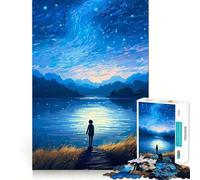 Van Gogh The Starry Sky 1000-piece Jigsaw Puzzles Brain Training Fun Tight Interlock No Gaps Bonding Activity for Loved Ones (38x52cm)