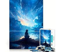 Van Gogh The Starry Sky Adults 1000 Pieces Puzzle Mental Fun Game Advanced Laser Cutting Tech Amusing Challenge for Waiting Time (50x75cm)