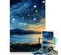 Van Gogh The Starry Sky Jigsaw Puzzle 1000 Pieces Cognitive Fun Play High Precision Die Cut Unique Gift for Stress Relief (50x75cm)