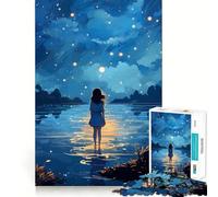 Van Gogh The Starry Sky Jigsaw Puzzle 1000 Pieces Mental Focus Game Precision Cut Smooth Edges Absorbing Activity for Quiet Nights (38x26cm)