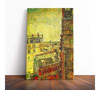 Van Gogh View of Paris from Vincents Mounted & Stretched Framed Picture Canvas Print | Gallery Wrapped 30mm Frame Wall Art | 30x20 inches | Ready to Hang | Impressionist Picture | Living Room Lounge