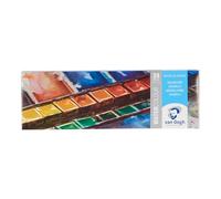 Van Gogh Artists Watercolour Paint 24 Half Pan Metal Box Set Inc Brush