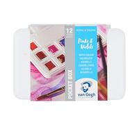 Royal Talens Van Gogh Watercolour Paint Set Pocket Box, Plastic Case, 12 Half Pans Pinks & Violets