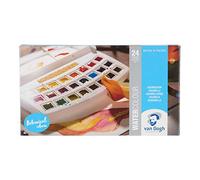 Van Gogh Watercolour plastic case botanical selection set | 24 half pans