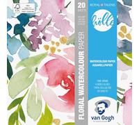 Van Gogh Watercolour Paper Block - 15x15cm 300g - 20 Sheets - Acid-Free pH-Neutral - Fine Grain - Suitable for Watercolours Acrylics Gouache Ink Charcoal Pencil
