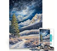 Van Gogh Winter Landscape 1000 Piece Adult Puzzles Logic Puzzle Play Precision Cut Smooth Edges for Family Gatherings (38x52cm)