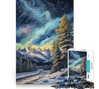 Van Gogh Winter Landscape 1000 Piece Jigsaw Puzzles Mind Challenge Toy High Precision Die Cut Amusing Challenge for Waiting Time (50x75cm)