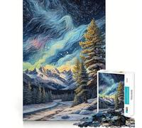 Van Gogh Winter Landscape Jigsaw for Teenagers 1000 Pieces Mind Boost Fun Clean Cut Sturdy Components Heartwarming Gathering Activity (38x26cm)