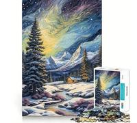 Van Gogh Winter Landscape Jigsaw for Teenagers 1000 Pieces Mind Boost Fun Clean Cut Sturdy Components Heartwarming Gathering Activity (50x75cm)