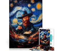 Van Gogh Wizardry Starry Night Jigsaw for Adults 1000 Pieces Brain Memory Game Laser Cut for Flawless Fit Unique Gift for Stress Relief (50x75cm)