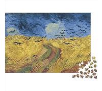 Van Gogh Wooden Puzzles Wheatfield with Crows 1000 Piece Jigsaws For Adults, World Famous Paintings Puzzle, Festival Birthday Gifts For Boys Girls Oil Painting 1000Pcs