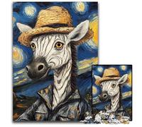Van Gogh Zebra 1000 Pieces Puzzle Gifts cardboard Jigsaw Brain Challenge, for Teenagers & Home Decor 26X38CM/10.23x14.96inch