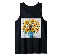 Van Gogh's Black Cat Among Sunflowers Funny Art Painting Tank Top
