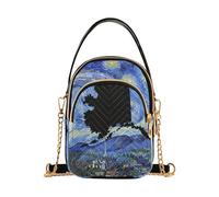 Van Gogh's Starry Night Alaska Map trendy wallet purses for women crossbody with multi pockets hand bag for women for adult