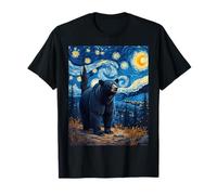 Van Gogh's Starry Night American Black Bear Animal T-Shirt