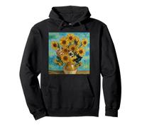 Van Gogh's Sunflowers With Cats, Vincent Van Gogh Inspired Pullover Hoodie