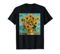Van Gogh's Sunflowers with Cats, Vincent Van Gogh Inspired T-Shirt