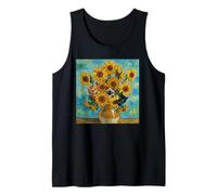 Van Gogh's Sunflowers with Cats, Vincent Van Gogh Inspired Tank Top