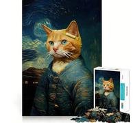 Van Goghs Whiskered Muse Adults Puzzles 1000 Piece Jigsaws Recall Skill Fun High Precision Die Cut Easy to Learn Family Enjoyment (50x75cm)
