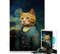 Van Goghs Whiskered Muse Jigsaw Puzzle 1000 Pieces Focus Building Toy Firm Fit Secure Assembly Holiday Indoor Entertainment Toy (38x26cm)