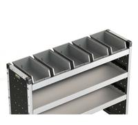 Van Guard 5X Plastic Storage Bins And Pre-Cut Rubber Shelf Matting For (1250)mm Trade Van Racking Shelving