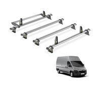 Van Guard Citroen Relay (2006+) Roof Rack 4 Steel Roof Bars, Rear Ladder Roller With Loadstops - Ultibar Trade - Vg245-4/vgr-20