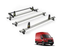 Van Guard Roof Rack for Ford Transit 2014+ 3 Aluminium Roof Bars, Rear Ladder Roller with Loadstops [Only suitable for L3H3, L2H3] - UltiBar Plus - VG310-3/VGR-06
