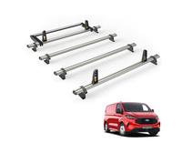 Van Guard Ford Transit Custom 2024+ Roof Rack 4 Aluminium Roof Bars Rear Ladder Roller Loadstops Ultibar Plus Vg348-4-L1/vgr-09
