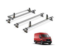 Van Guard Ford Transit Mk8 (2014+) Roof Rack 3 Steel Roof Bars, Loadstops & Rear Ladder Roller - Ultibar Trade - Sb310-3/vgr-05