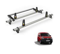 Van Guard Roof Rack for Renault Kangoo 2008-2021 2 Aluminium Roof Bars, Rear Ladder Roller with Loadstops - UltiBar Plus - VG276-2/VGR-04