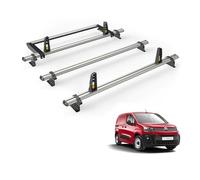 Van Guard Roof Rack for Citroen Berlingo 2018+ 3 Aluminium Roof Bars, Rear Ladder Roller with Loadstops [Note: Only Suitable for Models with Twin Rear Doors.] - UltiBar Plus - VG338-3/VGR-03
