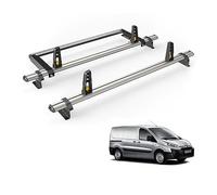 Van Guard Roof Rack for Citroen Dispatch 2007-2016 2 Aluminium Roof Bars, Rear Ladder Roller with Loadstops [Note: Only Suitable for Low Roof (H1) Models with Twin Rear Doors.] - UltiBar Plus