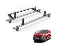 Van Guard Roof Rack for Citroen Dispatch 2016+ 2 Aluminium Roof Bars, Rear Ladder Roller with Loadstops [Note: Only Suitable for 'XL' Wheelbase Models with Twin Rear Doors.] - UltiBar Plus