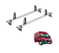 Van Guard Roof Rack for Fiat Ducato (2006+) 2 Aluminium Roof Bars with Loadstops [Note: Only Suitable for Low Roof (H1) or High Roof (H2) Models.] - UltiBar Plus - VG245-2
