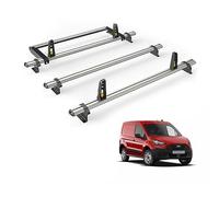 Van Guard Roof Rack for Ford Transit Connect 2013-2023 3 Aluminium Roof Bars, Rear Ladder Roller with Loadstops [Note: Only Suitable for Short Wheelbase Models with Twin Rear Doors.] - UltiBar Plus
