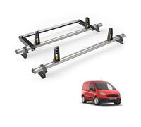 Van Guard Roof Rack for Ford Transit Courier 2014-2024 2 Aluminium Roof Bars, Rear Ladder Roller with Loadstops [Only Fits L1 Wheelbase Models] - UltiBar Plus - VG313-2/VGR-04