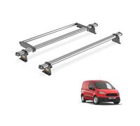Van Guard Roof Rack for Ford Transit Courier 2014-2024 2 Steel Roof Bars & Rear Ladder Roller [Only Fits L1 Wheelbase Models] - UltiBar Trade - SB313-2/VGR-04