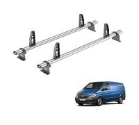 Van Guard Roof Rack for Mercedes Vito (2003-2014) 2 Aluminium Roof Bars with Loadstops [Note: Only Suitable for Standard Roof Models.] - UltiBar Plus - VG264-2
