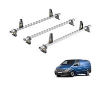 Van Guard Roof Rack for Mercedes Vito (2003-2014) 3 Aluminium Roof Bars with Loadstops [Note: Only Suitable for Standard Roof Models.] - UltiBar Plus - VG264-3