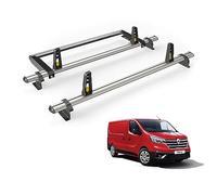 Van Guard Roof Rack for Renault Trafic 2014+ 2 Aluminium Roof Bars, Rear Ladder Roller with Loadstops [Note: Only Suitable for Standard Roof Models with Twin Rear Doors.] - UltiBar Plus