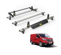 Van Guard Roof Rack for Renault Trafic 2014+ 3 Aluminium Roof Bars, Rear Ladder Roller with Loadstops [Note: Only Suitable for Standard Roof Models with Twin Rear Doors.] - UltiBar Plus