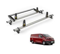 Van Guard Roof Rack for Toyota ProAce 2016+ 2 Aluminium Roof Bars, Rear Ladder Roller with Loadstops [Note: Only Suitable for 'Long' Wheelbase Models with Twin Rear Doors.] - UltiBar Plus